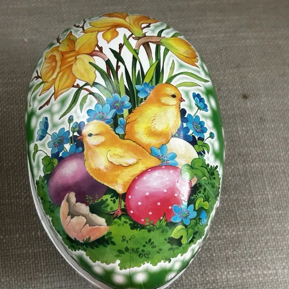 Echr Erzgebirge Easter Eggs Paper Mache Fillable Candy Chicks Lamb Germany